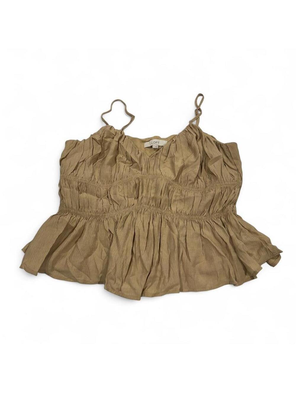 LOFT Women's Tan and Khaki Vests-tanks-cami